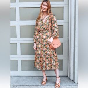 Sézane Floral Long Sleeve Dress